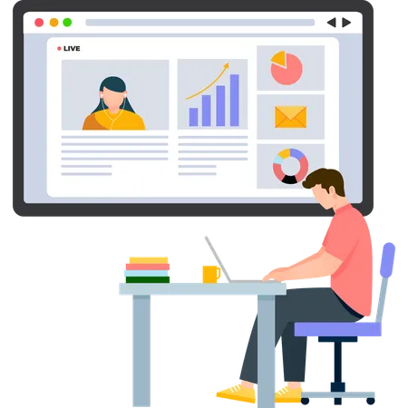 Marketing Online Course  Illustration