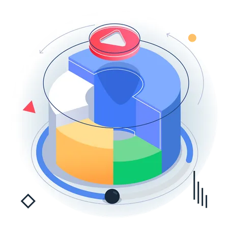 Marketing pie chart  Illustration