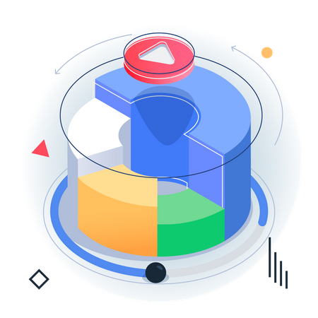 Marketing pie chart  Illustration