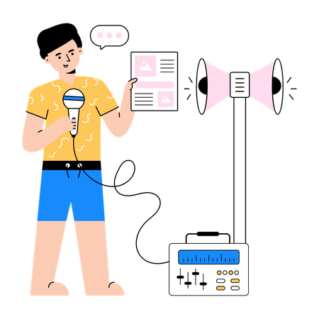 Marketing podcasting  Illustration