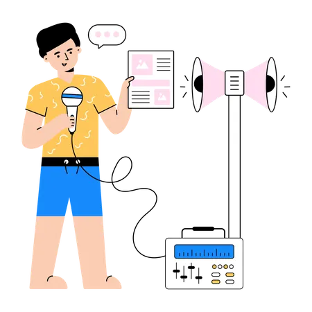Marketing podcasting  Illustration