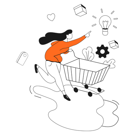 Marketing pour les achats en ligne  Illustration