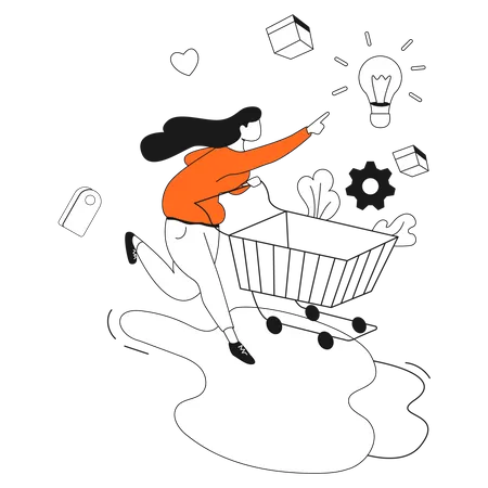 Marketing pour les achats en ligne  Illustration