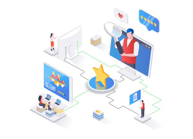 Marktforschung und Informationsanalyse  Illustration