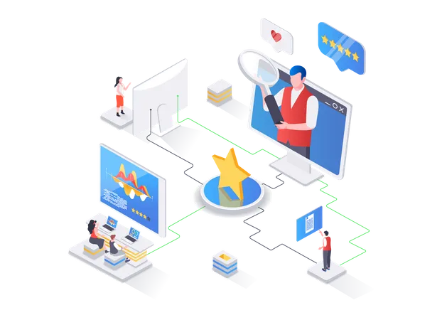 Marktforschung und Informationsanalyse  Illustration