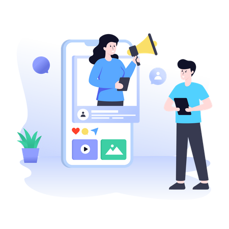 Marketing Social  Illustration