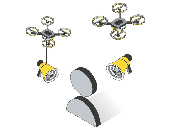 Marketing target through drones  Illustration