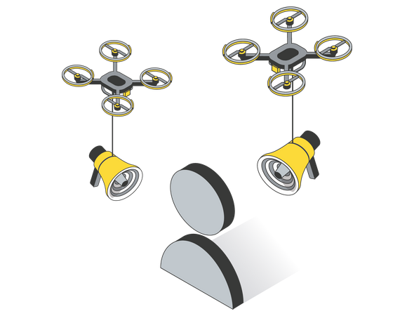 Marketing target through drones  Illustration