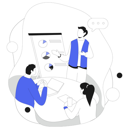 Marketing team discussion marketing strategy Illustration