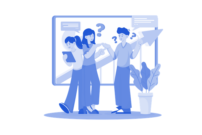 Marketing Team Discussion On Data Analysis  イラスト