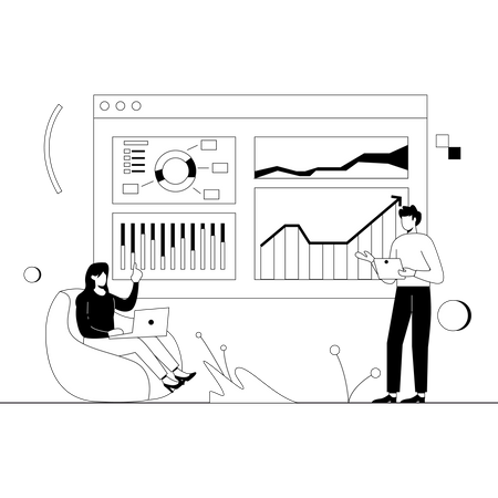 Marketing team doing analysis  Illustration