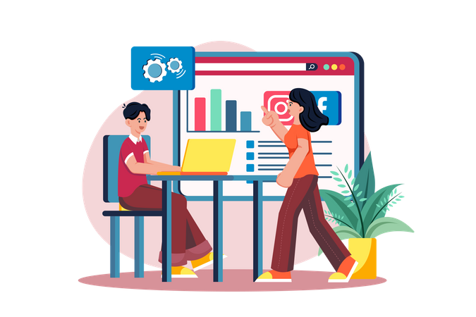 Marketing team doing analysis  Illustration