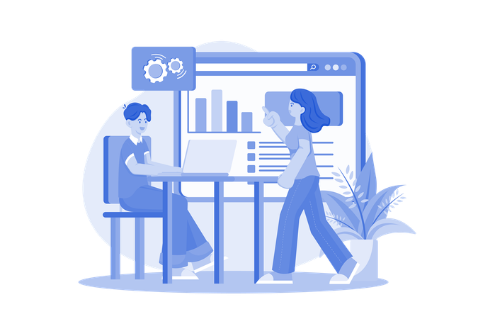 Marketing Team Doing Analysis  Illustration