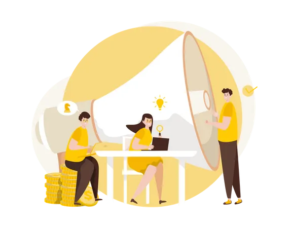Digital Marketing Team Meeting Strategy Illustration Concept Illustration