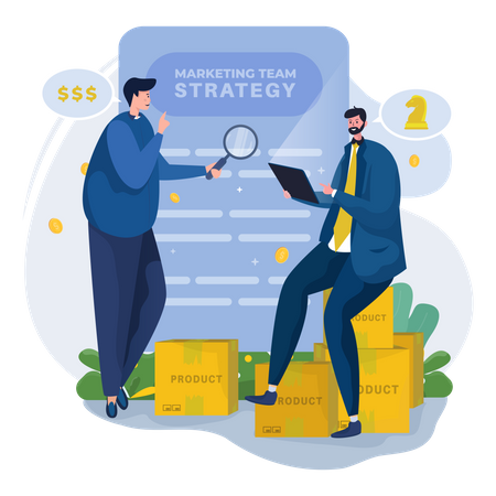 Planungsstrategie für Marketingteams  Illustration