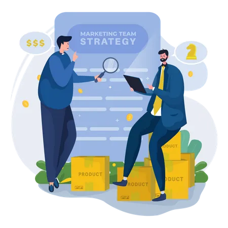 Planungsstrategie für Marketingteams  Illustration