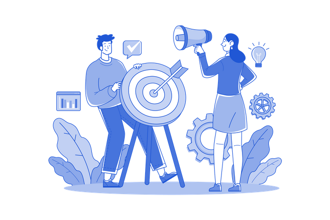 Marketing Team setting business target  Illustration