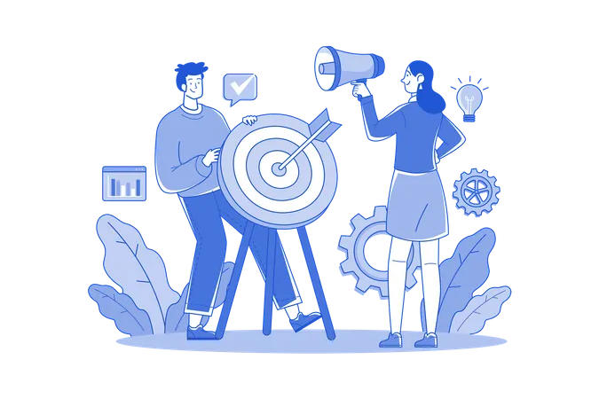 Marketing Team setting business target  Illustration