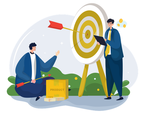 Marketing team setting business target  Illustration