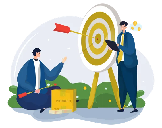 Marketing team setting business target Illustration