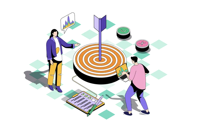 Marketing team studying customer audience and behavior  Illustration