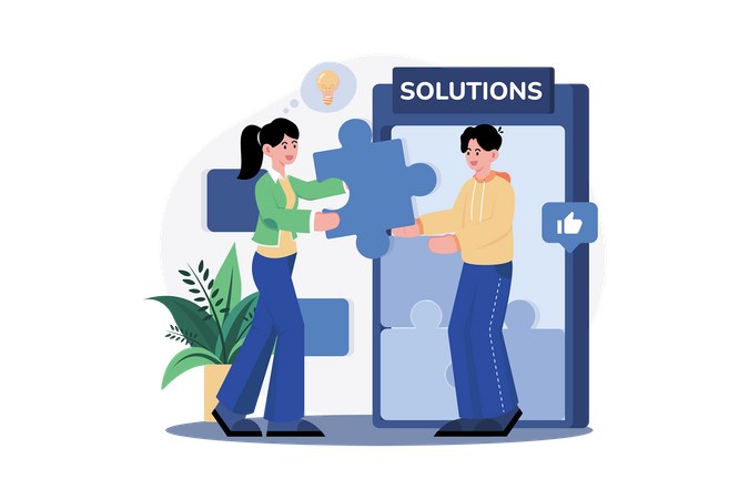 Marketing Team Working On A Marketing Idea  Illustration