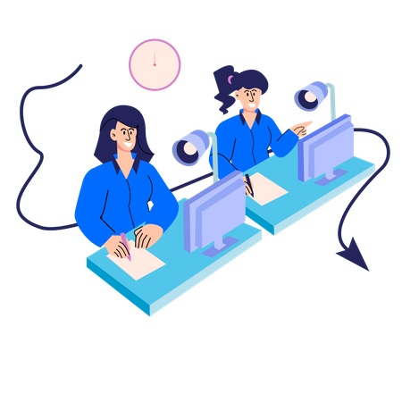 Marketing team working together  Illustration