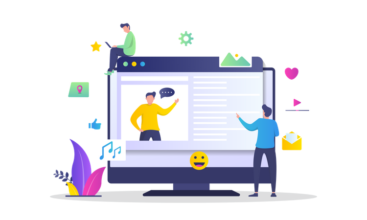 Marketing vidéo en ligne  Illustration