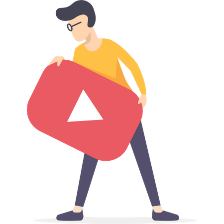 Marketing vidéo social avec annonceur  Illustration