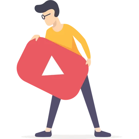 Marketing vidéo social avec annonceur  Illustration