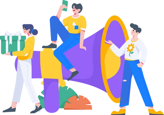 Marketing with megaphone  Illustration