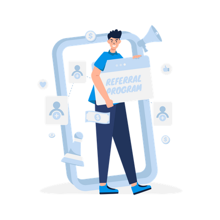 Marketing with referral program  Illustration