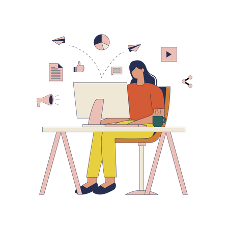 Marketing Woman  Illustration