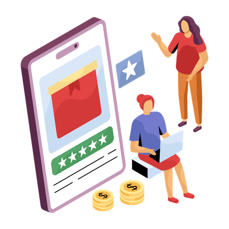 Marketingteam arbeitet an Benutzerfeedback  Illustration