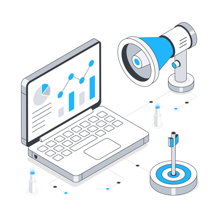 Marketingziele und Marketinganalyse  Illustration