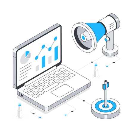 Marketingziele und Marketinganalyse  Illustration