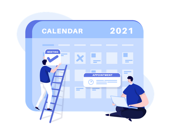 Marking appointment on business calendar  イラスト