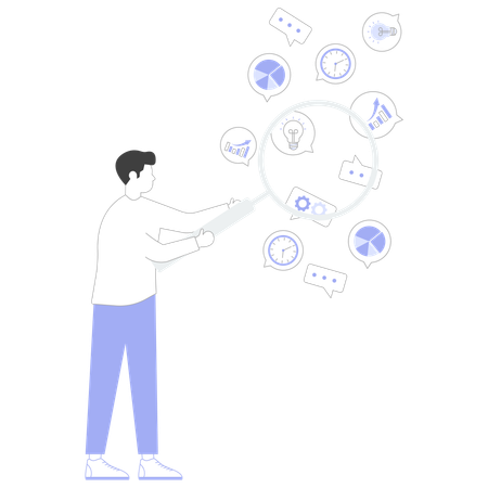 Marktforschung durch Mitarbeiter  Illustration