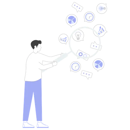 Marktforschung durch Mitarbeiter  Illustration