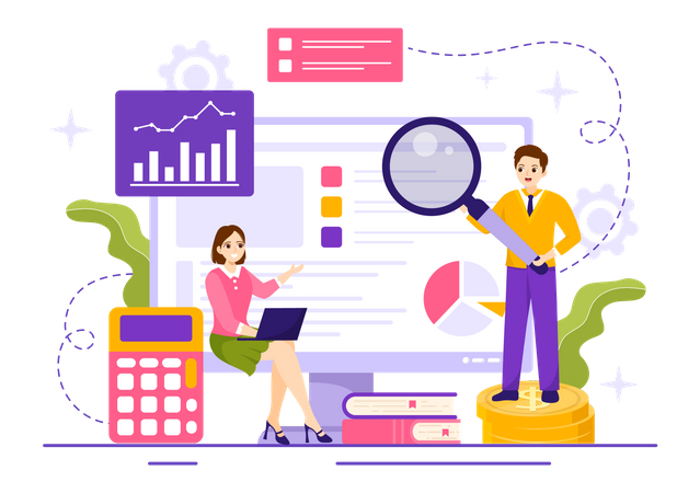 Marktforschung und -analyse  Illustration