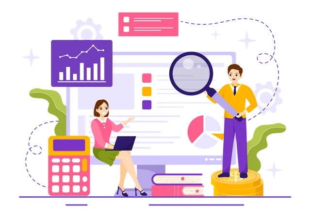 Marktforschung und -analyse  Illustration