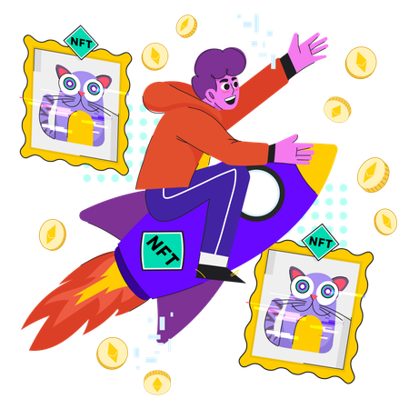 Marktpopularität des NFT-Startups  Illustration