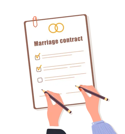 Marriage contract Illustration