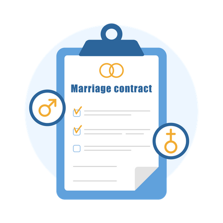 Marriage contract Illustration