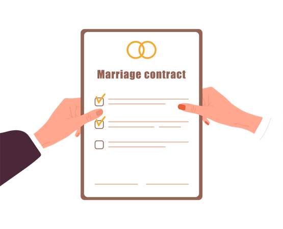 Marriage contract  Illustration