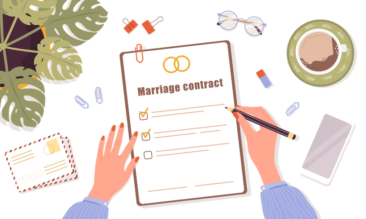 Marriage contract  Illustration