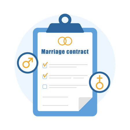 Marriage contract  Illustration