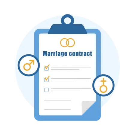 Marriage contract  Illustration