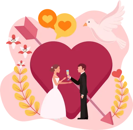 Marriage Couple  Illustration
