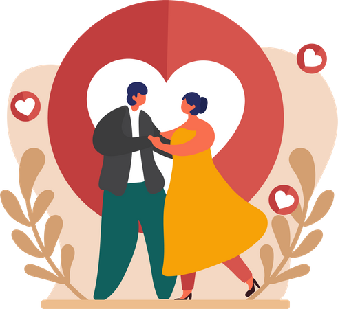 Marriage Couple dancing  Illustration